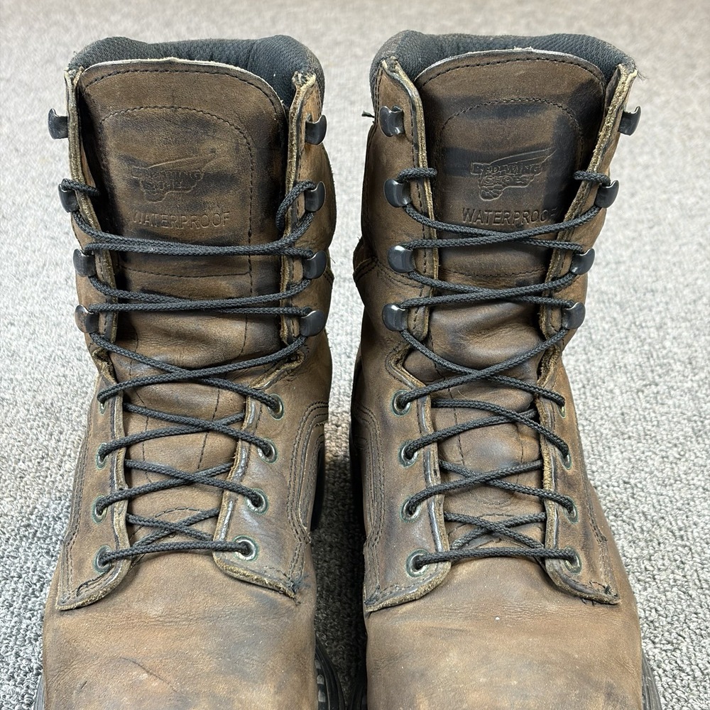 Red Wing #4414 Brown Leather Steel Toe Waterproof Boots Size 10.5 D Made in USA - Picture 7 of 16